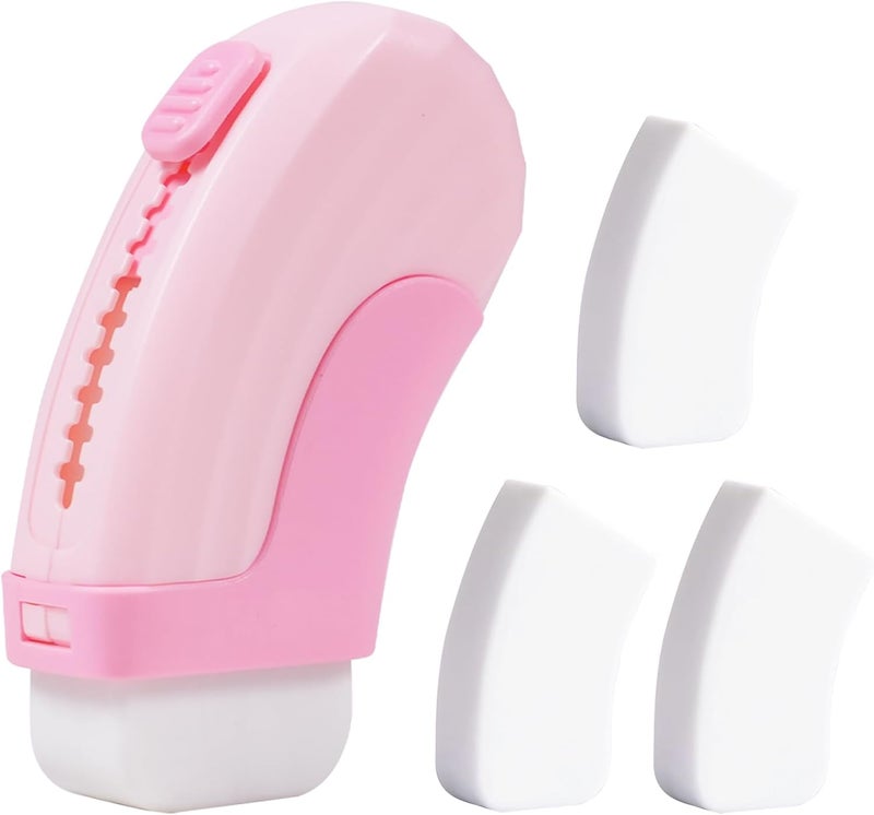 IOMDRWU 3+1 Pack Rubber Erasers Sliding Retractable Eraser, Soft Cute Erasers Push Pull Large Pencil Erasers with Plastic Sleeve 3 Refill Eraser for School Students Kids Office Home Supplies, Pink - Image 1